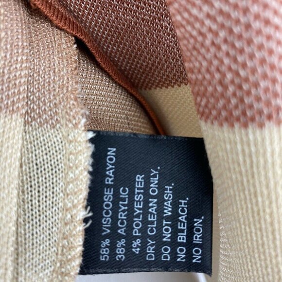 Misook Women's NWT Tan Striped Button Up Long Sleeve Ponte Knit Sweater XS/C40 - Picture 9 of 11